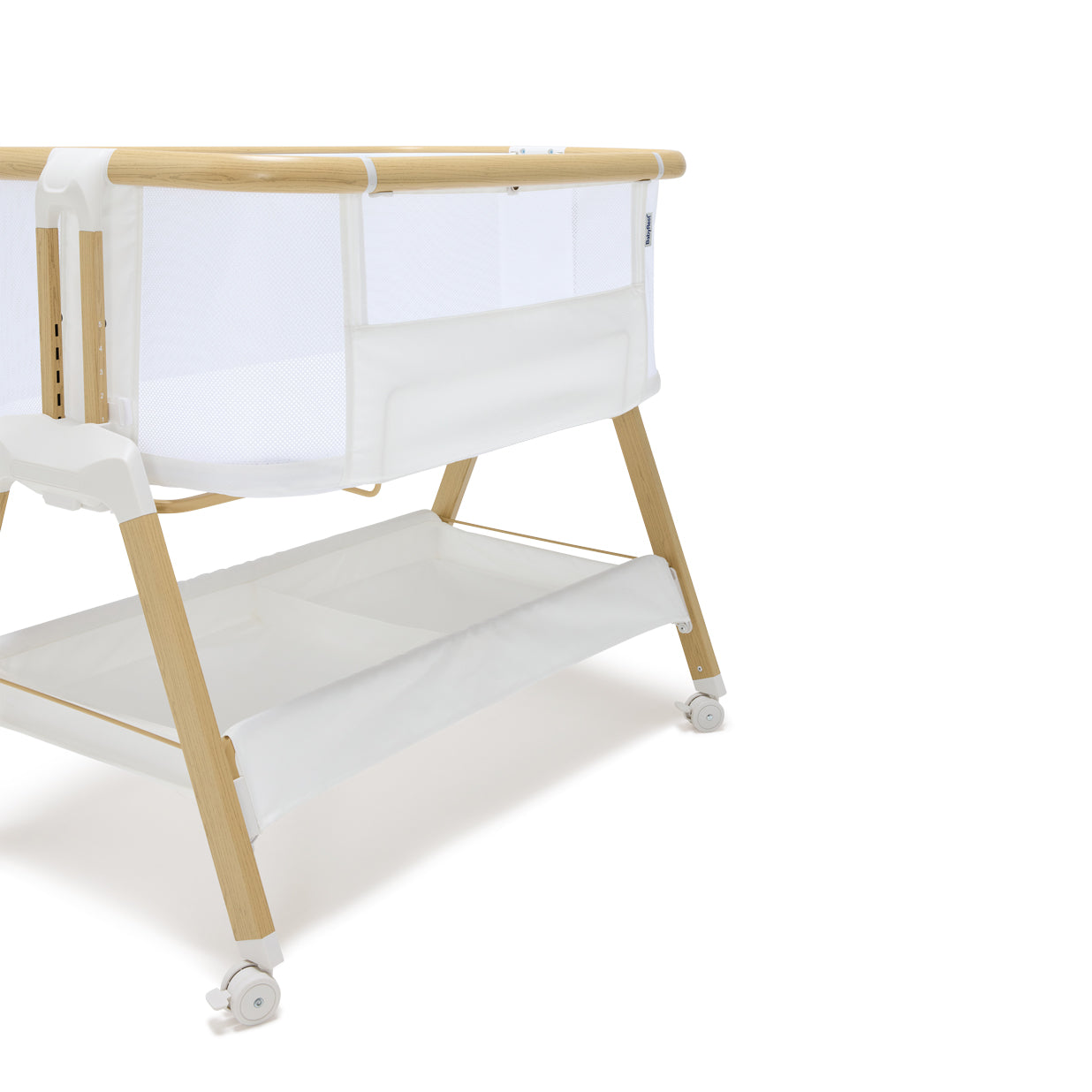 Alfie² Bedside Bassinet - White/Natural