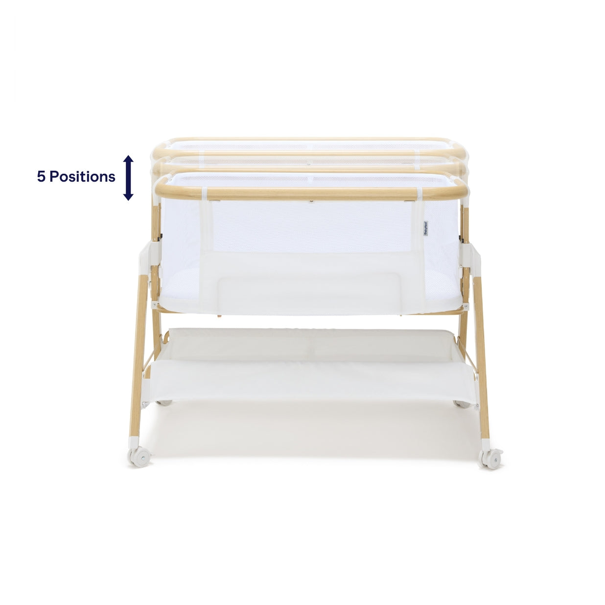 Alfie² Bedside Bassinet - White/Natural