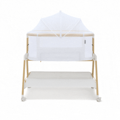 Alfie² Bedside Bassinet - White/Natural