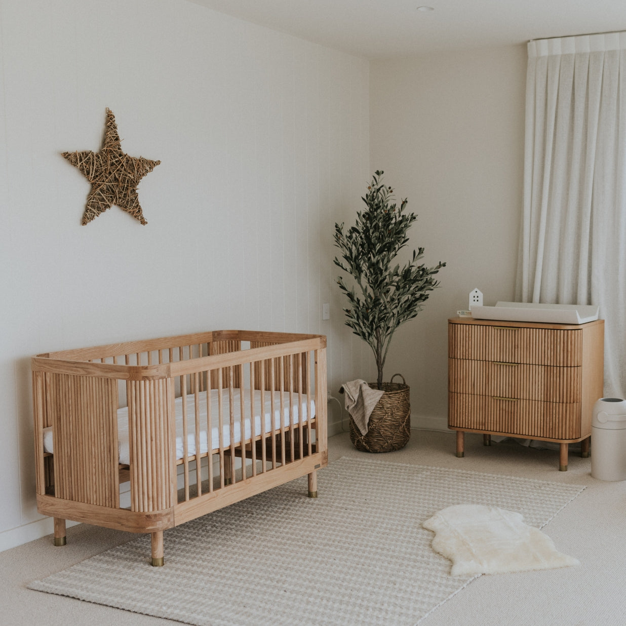 Juno Cot & Chest Nursery Package - Ash