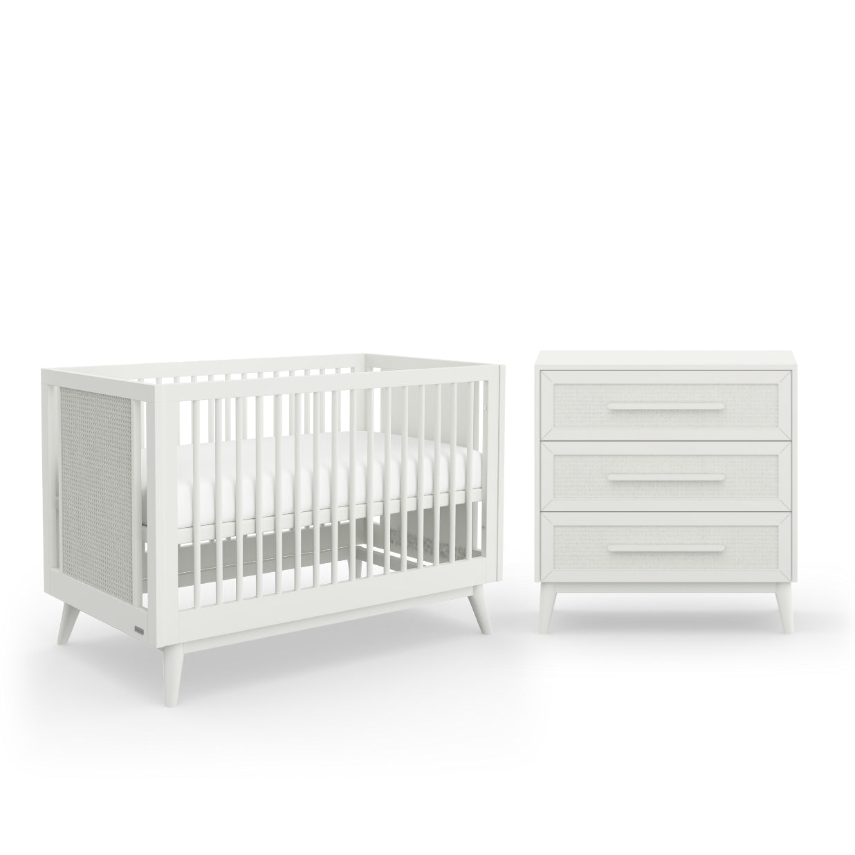 Kaya Cot & Chest Nursery Package - White