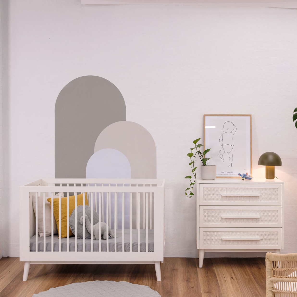 Kaya Cot & Chest Nursery Package - White