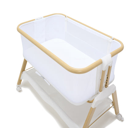 Alfie² Bedside Bassinet - White/Natural
