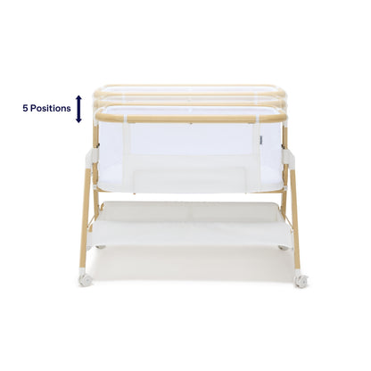 Alfie² Bedside Bassinet - White/Natural