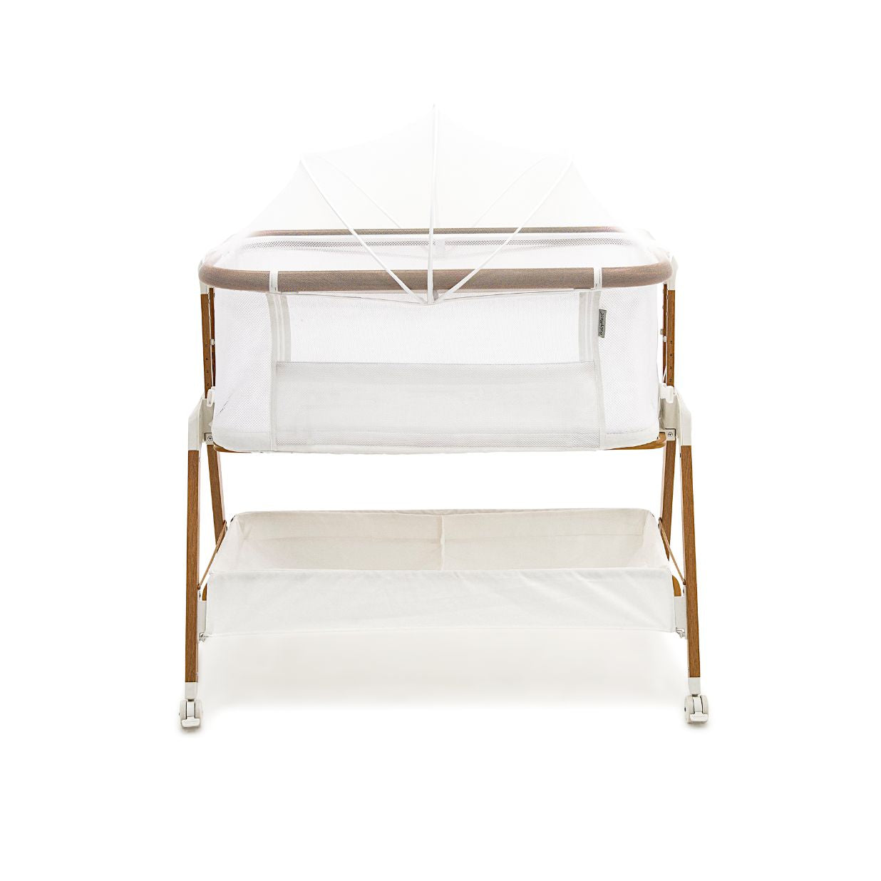 Alfie² Bedside Bassinet - White/Walnut