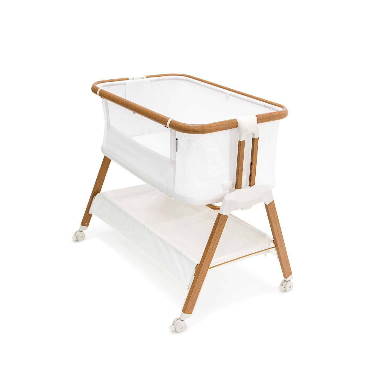 Alfie² Bedside Bassinet - White/Walnut
