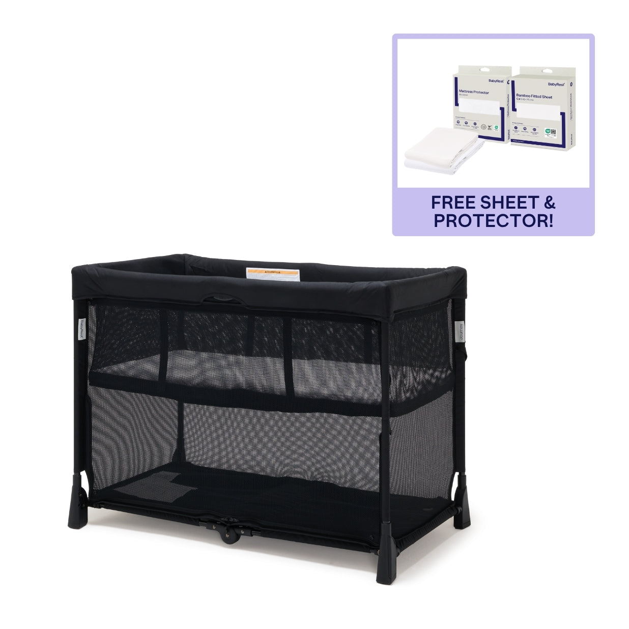 Journey Travel Cot + Bedding bundle