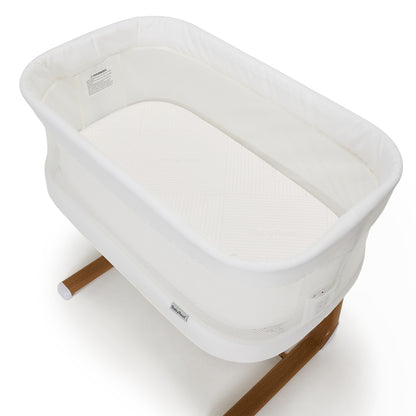 Swan Smart Electric Bassinet - White/Walnut