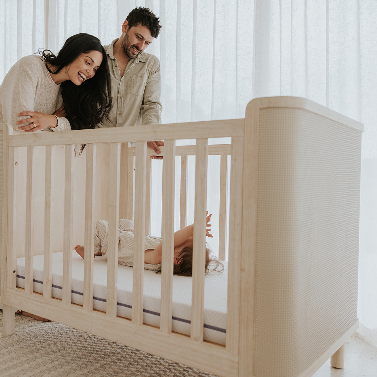Seaford Nursery Package - Cot & Chest. Whitewash